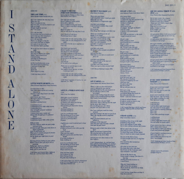 Agnetha Fältskog : I Stand Alone (LP, Album)