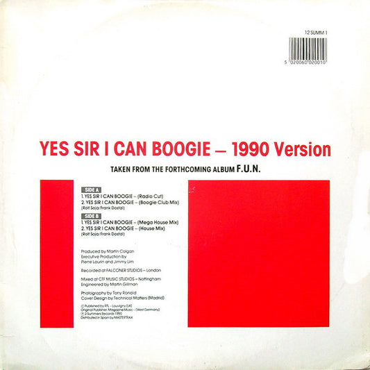 New Baccara : Yes Sir, I Can Boogie - 1990 Version (12")