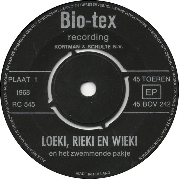 Unknown Artist : Loeki, Rieki En Wieki - Plaat 1 (7", EP, Mono)