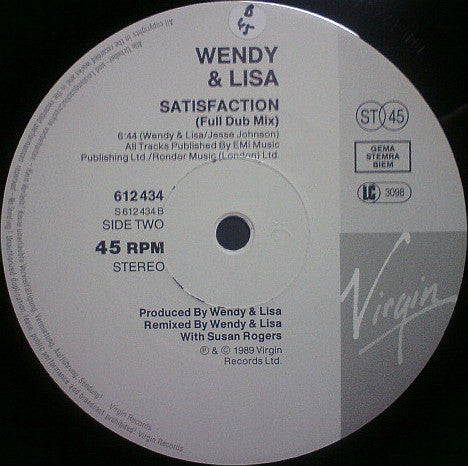 Wendy & Lisa : Satisfaction (12", Single)