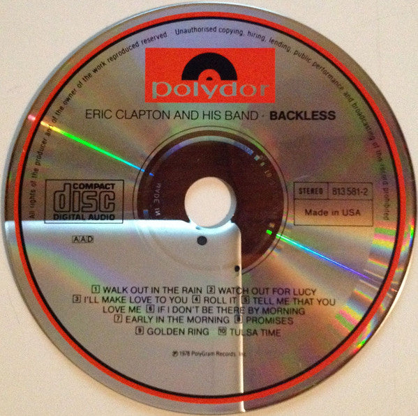 Eric Clapton : Backless (CD, Album, RE)