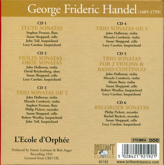 Georg Friedrich Händel : Chamber Music (Complete) (6xCD, Comp + Box, RE)