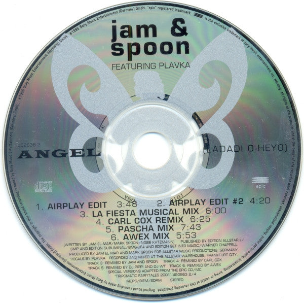 Jam & Spoon Feat. Plavka : Angel (Ladadi O-Heyo) (CD, Single)