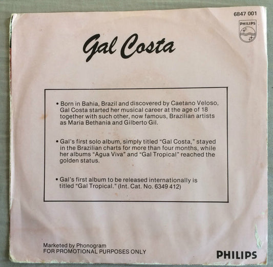 Gal Costa : Samba Rasgado (7", Promo)