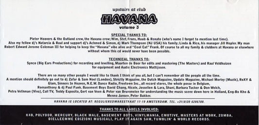 Various : Upstairs At Club Havana Volume 3 (CD, Comp, Mixed)
