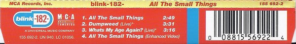 Blink-182 : All The Small Things (CD, Single, Enh)