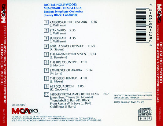 London Symphony Orchestra , Conducted By Stanley Black : Digital Hollywood - Memorable Film Scores (CD)