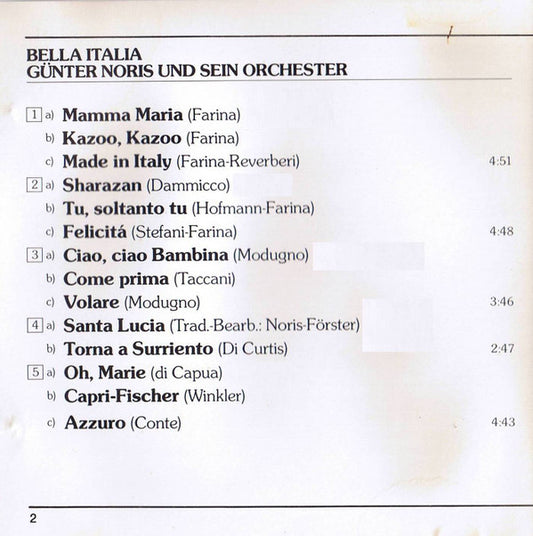 Günter Noris And His Orchestra : Bella Italia (CD, Album)