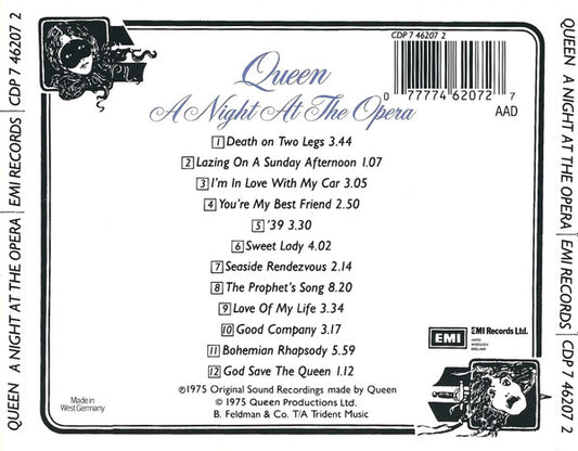 Queen : A Night At The Opera (CD, Album, RE, Son)