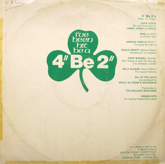 4" Be 2" : All Of The Lads (12")