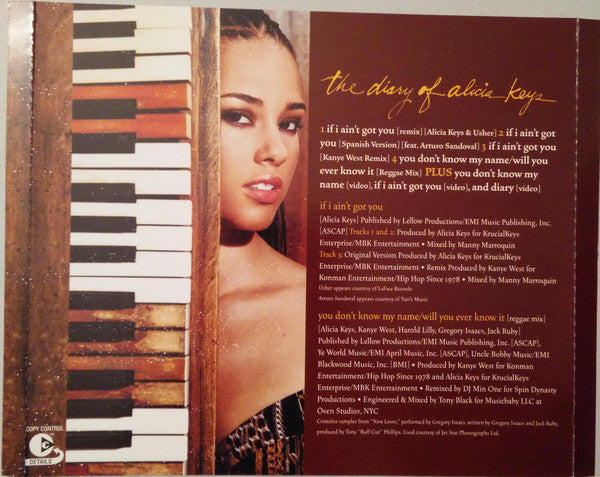 Alicia Keys : The Diary Of Alicia Keys (CD, Album, Copy Prot. + CD, Enh)