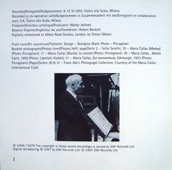 Maria Callas, Orchestra Del Teatro Alla Scala, Tullio Serafin : Callas At La Scala (CD, Album, Mono, RM)