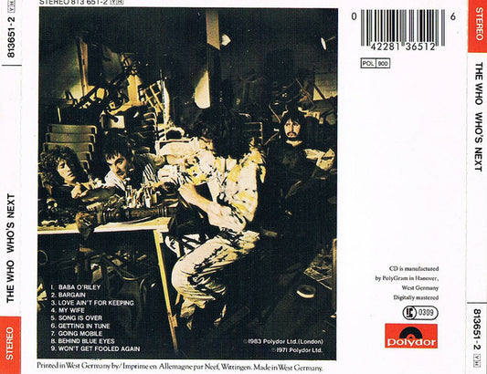 The Who : Who's Next (CD, Album, RE, RP)