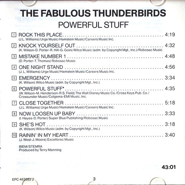 The Fabulous Thunderbirds : Powerful Stuff (CD, Album)
