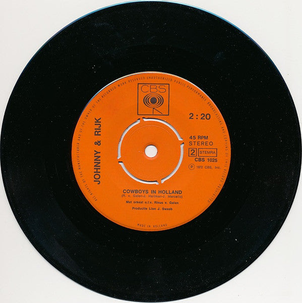 Johnny & Rijk : Geen Paniek (7", Single)
