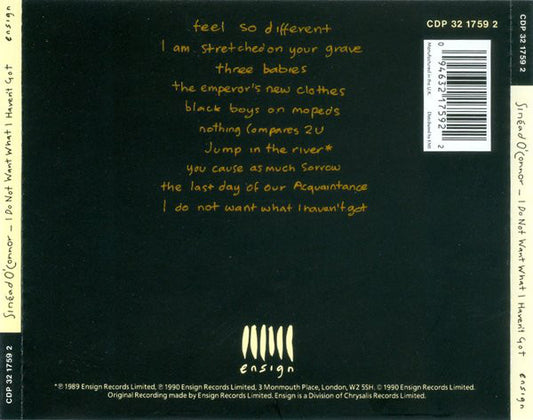 Sinéad O'Connor : I Do Not Want What I Haven't Got (CD, Album)