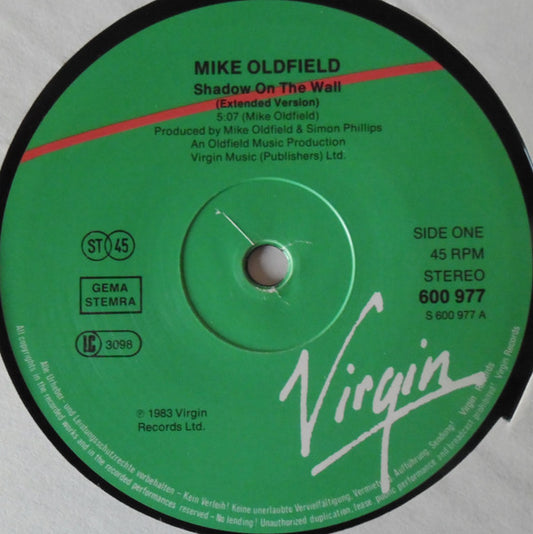 Mike Oldfield And Roger Chapman : Shadow On The Wall (Extended Version) (12", Single)