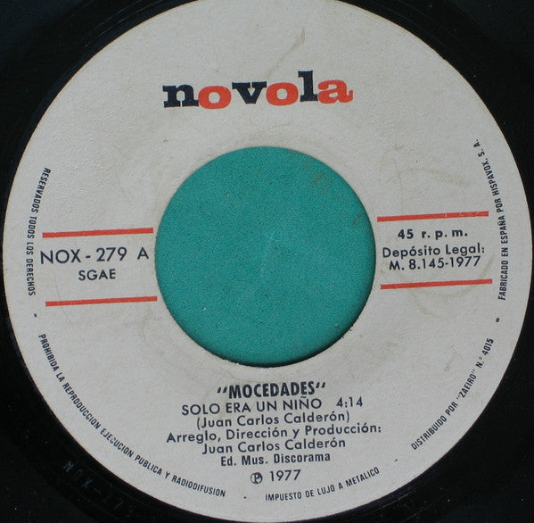 Mocedades : Solo Era Un Niño / La Lola (7", Single)