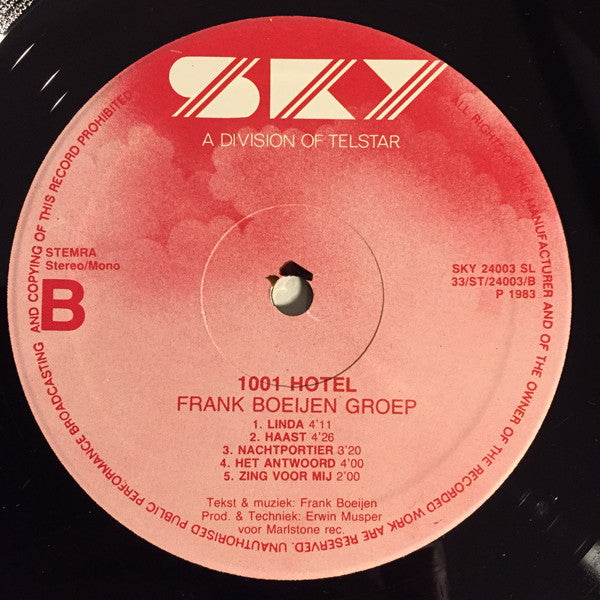 Frank Boeijen Groep : 1001 Hotel (LP, Album)