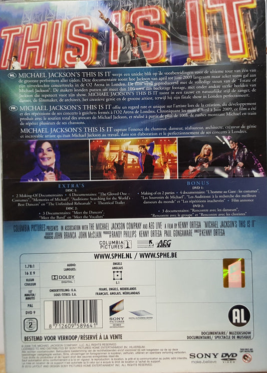 Michael Jackson : Michael Jackson's This Is It (2xDVD-V, Multichannel, PAL, Spe)