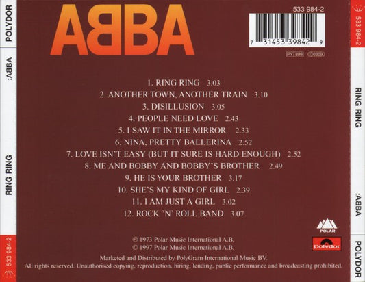 ABBA : Ring Ring (CD, Album, RE, RM)