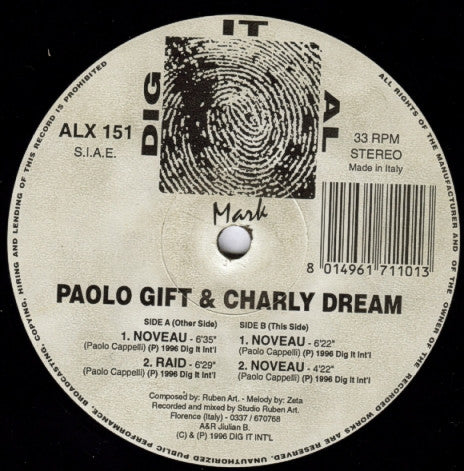 Paolo Gift & Charly Dream : Noveau (12")