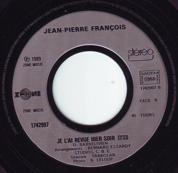 Jean-Pierre François : Je Te Survivrai (7", Single)