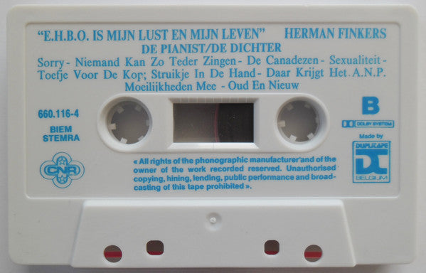 Herman Finkers : E.H.B.O. Is Mijn Lust En Mijn Leven (Cass, Album)