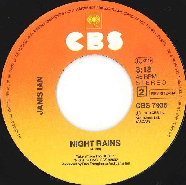 Janis Ian : Fly Too High (7", Single)