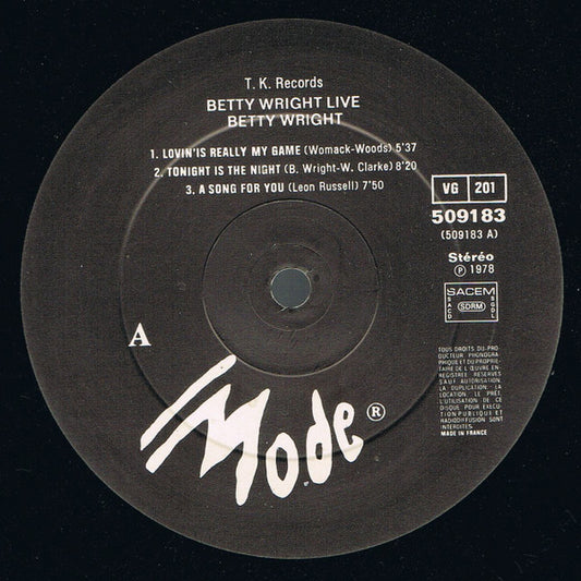 Betty Wright : Betty Wright Live (LP, Album)