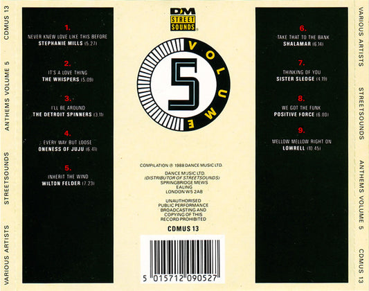 Various : Anthems Volume 5 (CD, Comp)