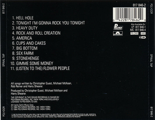 Spinal Tap : Spinal Tap (CD, Album, RE)