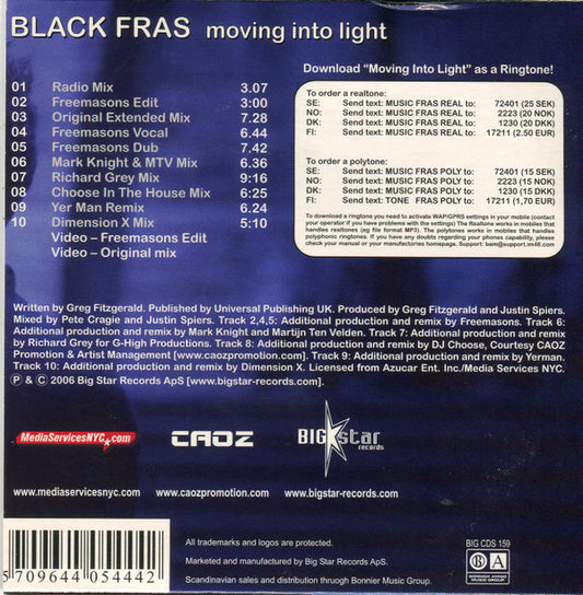 Black Fras : Moving Into Light (CD, Single, Enh)
