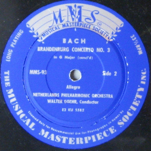 Johann Sebastian Bach, Nederlands Philharmonisch Orkest, Walter Goehr : Brandenburgisches Konzert Nr. 3 (7", Mono)