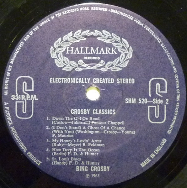 Bing Crosby : Crosby Classics (LP, Comp, RE)