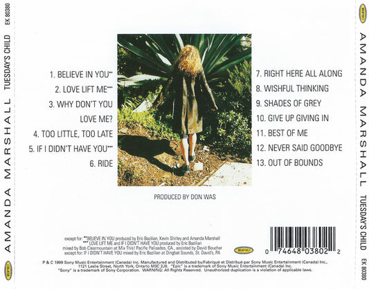 Amanda Marshall : Tuesday's Child (CD, Album)