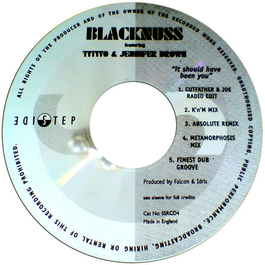 Blacknuss : It Should Have Been You (CD, Single)
