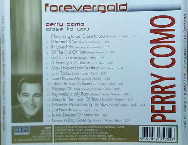 Perry Como : Close To You (CD, Comp, Sli)