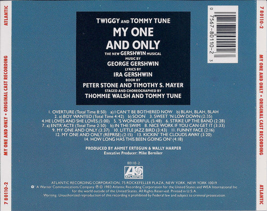 Twiggy (2) And Tommy Tune (2) : My One And Only (Original Cast Recording) (CD, Album, RM)