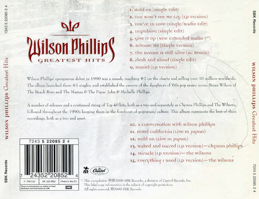 Wilson Phillips : Greatest Hits (CD, Comp)