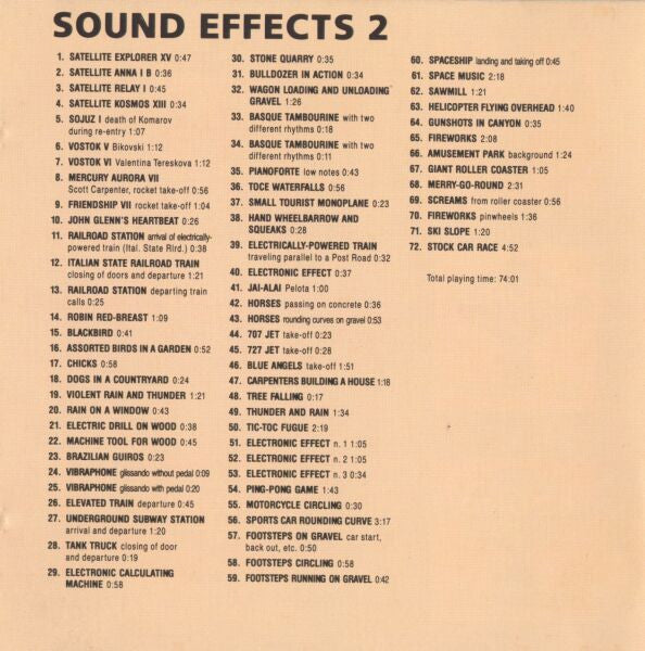 No Artist : Sound Effects - Volume 2 (CD, Comp)
