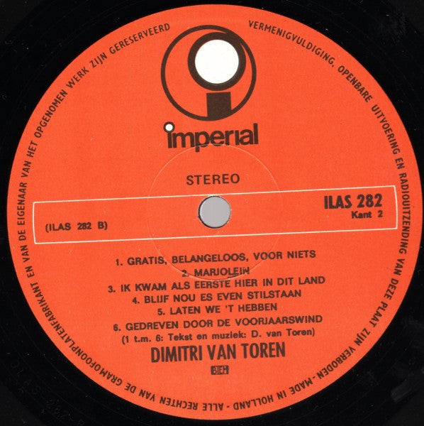 Dimitri Van Toren : Hé, Kom Aan! (LP, Album, RP, Ora)