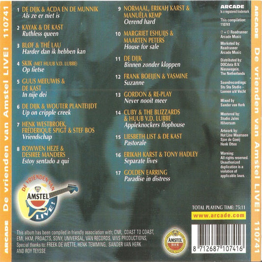 Various : De Vrienden Van Amstel Live! (Het Beste Van Het TV Programma!) (CD, Album)