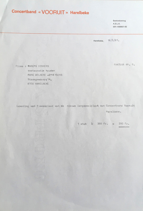 Koninklijk Harmonieorkest Vooruit : Delegation (LP, Album)