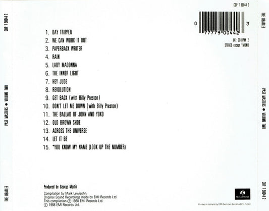 The Beatles : Past Masters • Volume Two (CD, Comp)