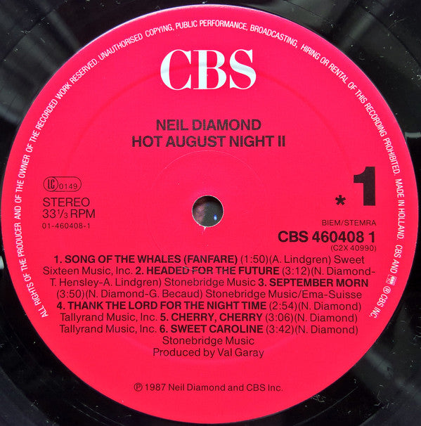 Neil Diamond : Hot August Night II (2xLP, Album, Gat)