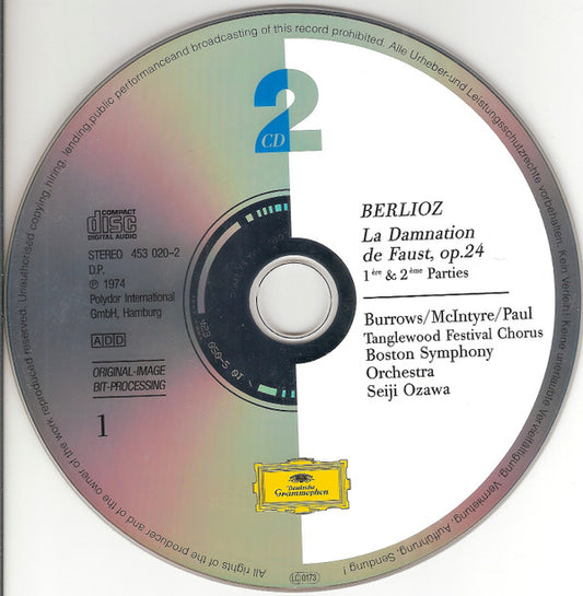 Hector Berlioz, Stuart Burrows, Donald McIntyre, Edith Mathis, Tanglewood Festival Chorus, Boston Symphony Orchestra, Seiji Ozawa : La Damnation De Faust (2xCD, Album, RE, RM)