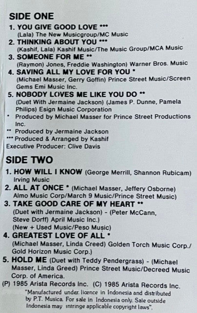 Whitney Houston : Whitney Houston (Cass, Album)