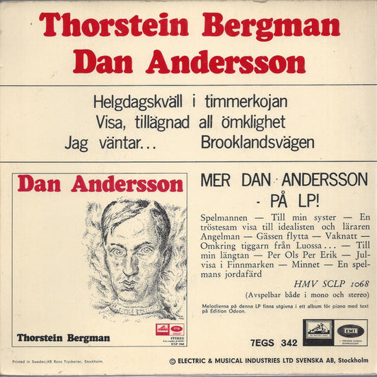 Thorstein Bergman : Helgdagskväll I Timmerkojan (7", EP)