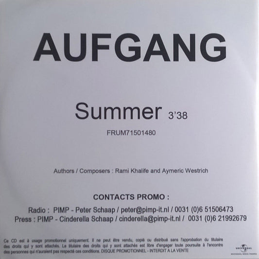 Aufgang : Summer (CDr, Single, Promo)